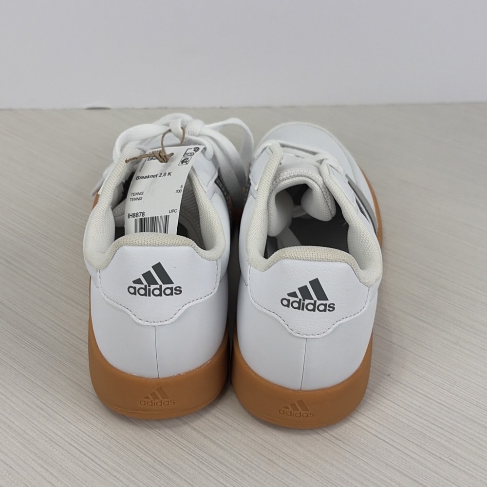 Adidas Breaknet 2.0 K Shoes Sneakers Kids Size 5.5 IH8878 White Gray NEW - Picture 5 of 8